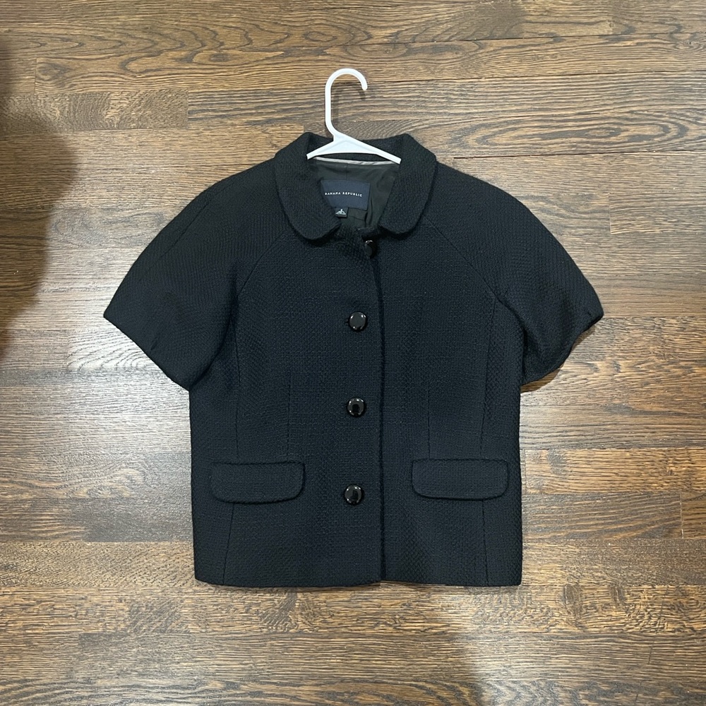 Banana Republic Women's Black Button-Up Blazer